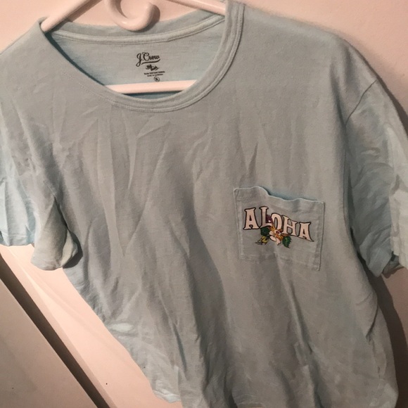 Fabulous J. Crew light blue Aloha Maui Tshirt with snazzy front pocket XL - Picture 2 of 5